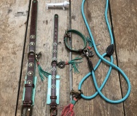 Handgemaakte lederen halsband bruin