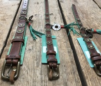 Handgemaakte leren halsband bruin